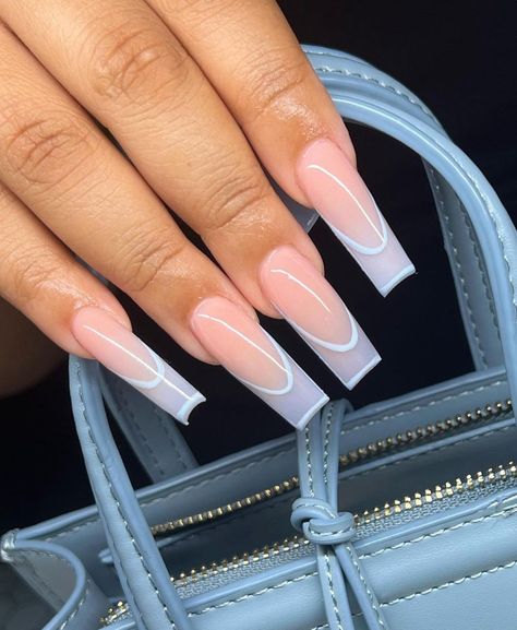 Outline Nails Design, Outline Nails, 4a Natural Hair, Outline Design, White Acrylic Nails, Outline Designs, Crazy In Love, Acrylic Nails Designs, Natural Hair Products