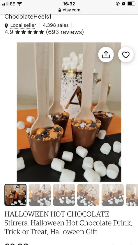 Halloween Hot Chocolate, Hot Chocolate On A Stick, Hot Chocolate Stirrers, Homemade Goodies, Hot Chocolate Drinks, Hot Coco, On A Stick, Chocolate Drinks, A Stick