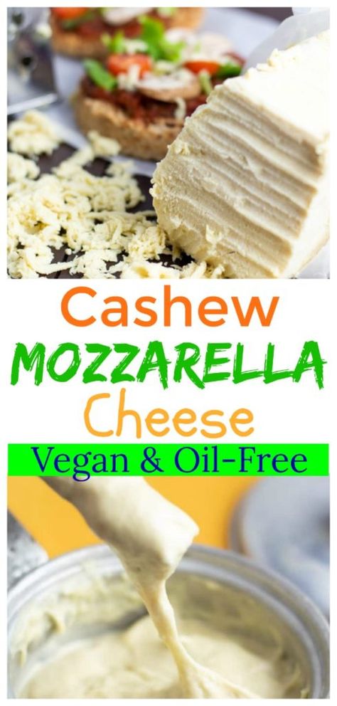 This amazingly simple vegan cashew cheese is deliciously stretchy and gooey on pizza, French onion soup, and so many other recipes. It’s the perfect dairy-free cheese recipe that also happens to be gluten-free. #cashewcheese #vegancheeserecipe #oilfreecheese #veganmozzarella Dairy Free Cheese Recipe, Cashew Mozzarella, Vegan Cashew Cheese, Vegan Starters, Cheese Mozzarella, Plant Based Cheese, Vegan Cheese Recipes, Vegan Mozzarella, Cashew Cheese