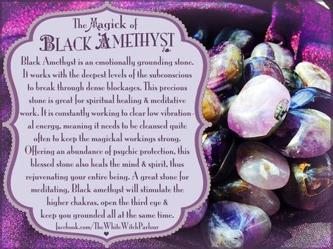 Visit the post for more. Black Amethyst Crystal, Crystal Knowledge, Witch Purple, Shadow Work Spiritual, Crystal Magick, Magic Purple, The White Witch, Psychic Intuition, Amethyst Tumbled