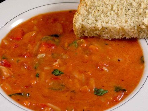 Tomato Orzo Soup Tomato Basil Orzo, Soup Orzo, Tomato Orzo Soup, Basil Orzo, Tomato Orzo, Orzo Soup Recipes, Grilled Cheese Croutons, Orzo Soup, Tomato Basil Soup