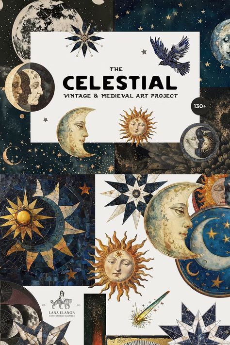 CELESTIAL Vintage Surreal Collage Book Of Miracles, 90s Celestial, Celestial Vintage, Vintage Astronomy Prints, Astronomy Prints, Vintage Astrology, Celestial Aesthetic, Collage Creator, Vintage Astronomy