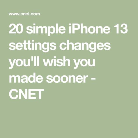 20 simple iPhone 13 settings changes you'll wish you made sooner - CNET Face Id, Settings App, Iphone Screen, Photo Apps, Iphone 13, Ios, Tips And Tricks, Iphone