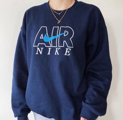 Crews/Hoodies – Page 7 – Rags Revived Cut Crewneck Sweatshirt, College Font, Blue College, Sweatshirt Ideas, Navy Crewneck, Navy Nike, Concept Clothing, Cute Nikes, Comfy Clothes