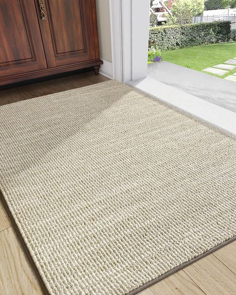 PRICES MAY VARY. Safe and Durable Door Mat: Made with high-quality, eco-friendly materials, this front door mat is designed to last. The premium wool polyester blend and polypropylene materials make for a dense and delicate surface that is odorless and skin-friendly, providing a comfortable feeling underfoot. This floor mat is kid and pet-friendly and can withstand everyday wear and tear. Trap Dirt and Moisture: DEXI door mats effectively trap dirt and moisture, keep your home clean and warm. Th Cute Entry Rugs, Entryway Carpet Front Doors, Shoe Mat Entryway, Entrance Carpet Entryway, Front Door Mat Ideas, Front Door Matt, Entryway Rug Ideas, Front Door Rugs Indoor, Hallway Garden