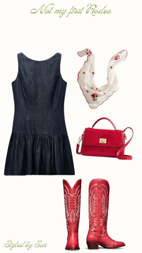 Rodeo outfit inspiration - pops of red

#cowboyboots #rodeooutfit #texas #countryoutfit #outfitinspiration #ootd #concertoutfit Red Western Boots Outfit, Rodeo Outfit, Style Capsule Wardrobe, Style Capsule, Almost 30, Cool Girl Style, Rodeo Outfits, Country Outfits, Girl Style