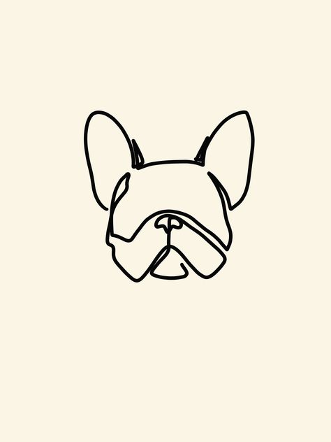 Frenchie Line Tattoo, Frenchie Line Art, Frenchie Outline Tattoo, French Bulldog Tattoo Minimalist, Frenchie Tattoo Outline, French Bulldog Outline, French Bulldog Tattoos, Frenchie Drawing, Frenchie Tattoos