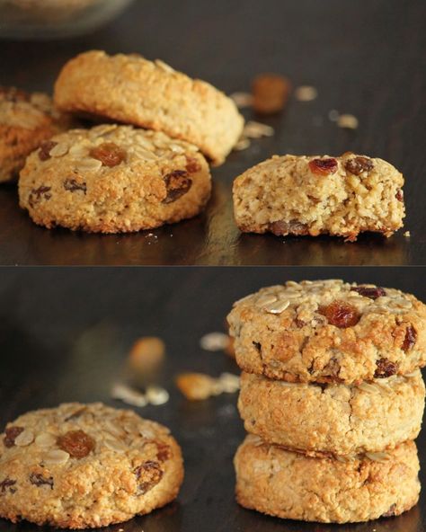 Honey Oatmeal Raisin Cookies - Greenku Recipes Cookies With Honey, Oat Pancake Recipe, Peanut Butter Oat Bars, Homemade Vegetable Broth, Protein Mug Cakes, Baked Oatmeal Cups, Peanut Butter Oats, Butter Honey, Honey Oats