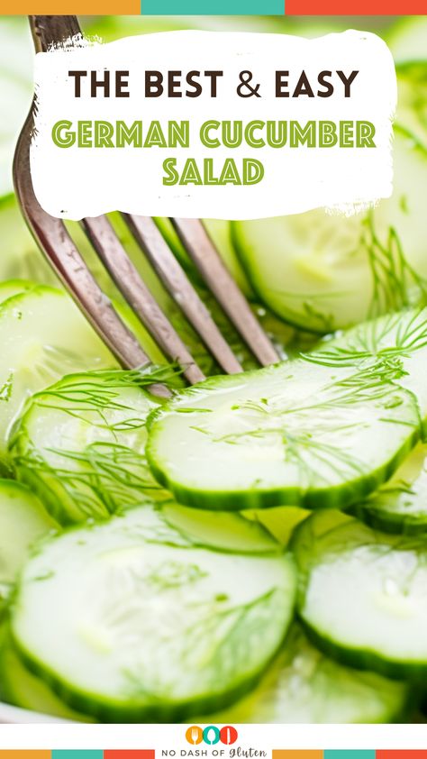 Discover the simplicity and flavor of German Cucumber Salad! This easy-to-make salad combines crisp cucumbers with a creamy, herb-infused dressing for a refreshing side dish. Perfect for summer picnics, BBQs, or as a healthy snack. It's a delightful way to bring a taste of Germany to your table. Made in just 10 minutes, it's ideal for busy days. Check out the recipe for a burst of freshness and flavor in every bite. Don't forget to save and share this recipe for your next gathering! German Cucumber Salad Recipes, German Cucumber Salad, Gluten Free Travel, Summer Picnics, Cucumber Recipes Salad, Healthy Snack Options, Dairy Free Dessert, Recipe Roundup, Thanksgiving Side Dishes