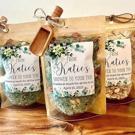 Bridal Shower Favors: 20 Pretty and Practical Ideas [Updated] Bridal Shower Bath Salt Favors, Creative Bridal Shower Favors, Bridal Shower Wedding Favors, Bridal Shower Gift Favors, Wedding Shower Guest Gifts, Shower Favors Bridal Guest Gifts, Boho Bridal Shower Favor Ideas, Affordable Bridal Shower Favors, Eucalyptus Bridal Shower Favors