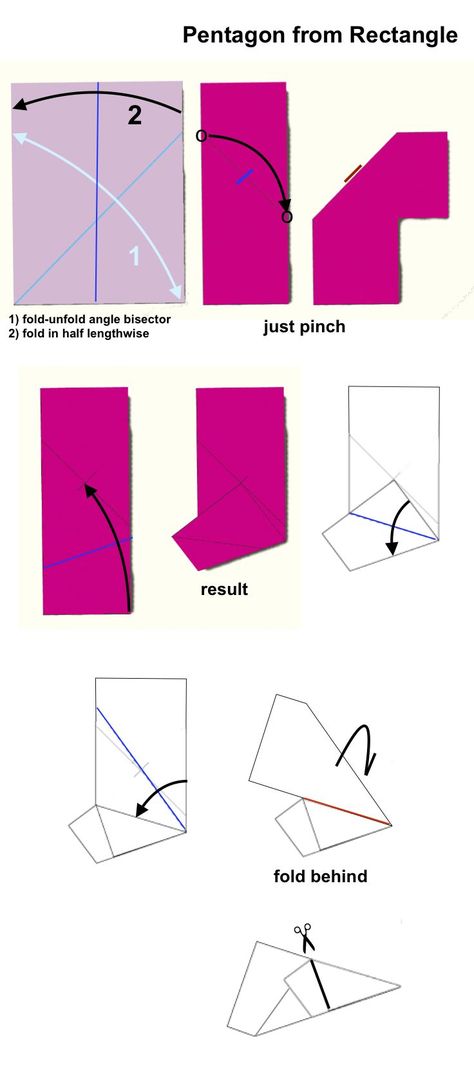 Pentagon from Rectangle Bar Chart, Origami