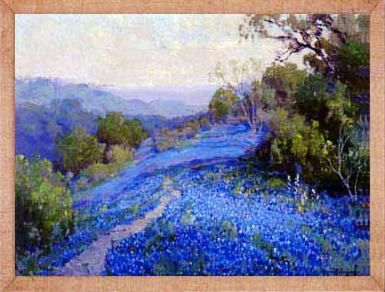 Blue Bonnet Painting, Julian Onderdonk, Antler Lamps, Poker Tables, Texas Landscape, American Impressionism, Wildflower Paintings, Blue Bonnet, Indian Paintbrush