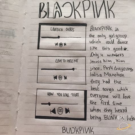 Blackpink Book Ideas, Black Pink Diary Ideas, Blackpink Journal Aesthetic, Blackpink Journal Ideas Aesthetic, Blackpink Writing, Blackpink Diary Ideas, Black Pink Journal Ideas, Song Diary Ideas, Kpop Diary Ideas