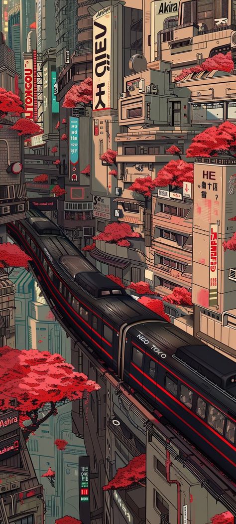 Japan Cyberpunk Wallpaper, Japanese Graphic Design Wallpaper, Neo Tokyo Wallpaper, Cyberpunk Wallpaper Aesthetic, Citypop Wallpaper, Japan Art Wallpaper, Punk Phone Wallpaper, Cyberpunk Iphone Wallpaper, Red Cyberpunk Aesthetic