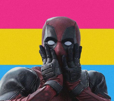 Deadpool chocado com fundo da bandeira pansexual.
Deadpool with the pansexual flag. Pan Deadpool, Pansexual Characters, Pan Pfp, Pansexual Aesthetic, Pansexual Pfp, Lgbtq Pfp, Deadpool Icon, Cute Deadpool, Pan Flag