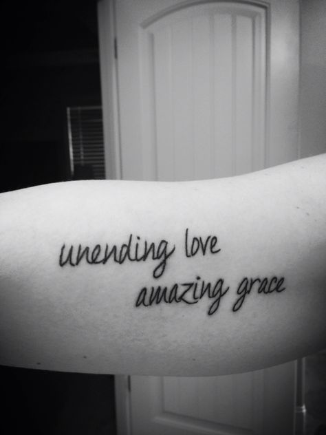 Unending love amazing grace Amazing Grace Tattoo Ideas, Grace Upon Grace Tattoo, Grace Tattoo Ideas, Amazing Grace Tattoo, Grace Tattoo, Journey Tattoo, Scripture Tattoos, Grace Tattoos, Biblical Tattoos