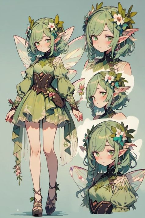 Complicated Character Design, Solarpunk Character Design, Druid Character Design, Druid Oc, Druid Outfit, Demon Ideas, Oc Creation, Inspirational Drawings, Anime Style Art