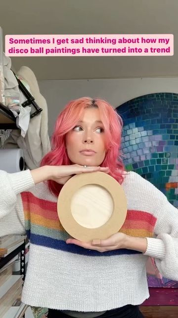 sari shryack on Instagram: "You can 🛍️shop my disco ball paintings and print on my website ✨OR ✨ you can paint your own disco ball using my in depth tutorial on my Utube channel (not Sorry ART)🪩💕✨🙌 #discoballpainting #discoballdecor #discoballart" Disco Ball Painting Tutorial, How To Paint A Disco Ball, Disco Ball Painting, Sari Shryack, Not Sorry Art, Disco Ball Art, Ball Painting, Not Sorry, Disco Ball