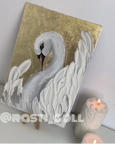 Painting Letters On Canvas, Swan Painting Acrylic, Girly Canvas Painting Ideas, Two Canvas Painting Ideas, Swans Painting, Swan Drawing, Swan Painting, Diy Abstract Canvas Art, Small Canvas Paintings