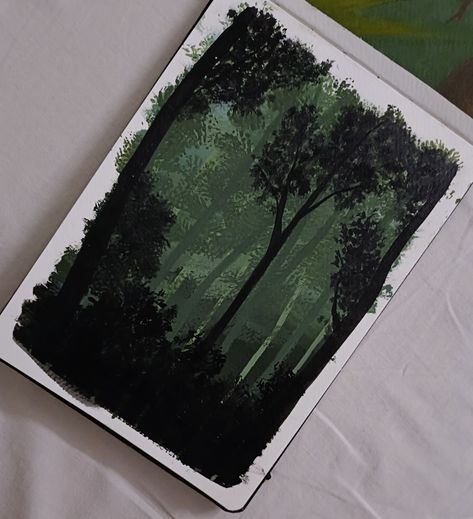 Hype Drawings, Buddha Art Drawing, Watercolor Paintings Nature, Painting Gouache, Oil Pastel Art, Gouache Art, Landscape Art Painting, Painting Art Lesson, Forest Painting