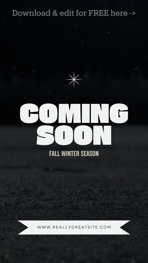 Announce your upcoming fall and winter season collection. Perfect for creating anticipation among your followers, this template is fully editable and free of watermarks. Customize it to match your brand's style and easily download it by clicking the image to access Canva.

#ComingSoon #FallWinterCollection #MinimalistDesign #InstagramStory #EditableTemplate #FreeDownload #NoWatermarks #FashionAnnouncement #SeasonalCollection #Canva #Branding #Marketing #SocialMediaPromo Instagram Story Fashion, Canva Branding, Black White Minimalist, Black And White Minimalist, White Minimalist, Trendy Clothing, Instagram Story Template, Story Template, Winter Season