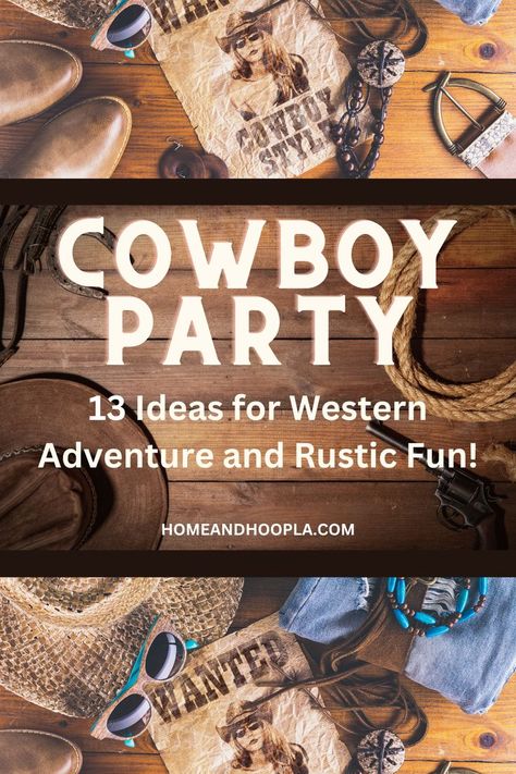 Saddle up, pardner! It's time to don your cowboy boots, grab your hats, and mosey on down to the Wild West Cowboy Party of your dreams. Whether you're celebrating a birthday, a special occasion, or just looking for a reason to embrace your inner cowboy or cowgirl, we've got the ultimate guide to help you throw a hoedown that'll have your guests shouting "Yeehaw!" from the rooftops. Cowboy Party Food, Western Dinner Party, Country Party Theme, Country Hoedown Party, Western Theme Party Food, Western Theme Party Decorating Ideas, Wild West Party Theme, Cowboy Dinner, Cowboy Birthday Party Ideas