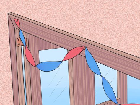 How to Decorate With Streamers -- via wikiHow.com  Decoration for game booths. How To Hang Streamers On Wall, How To Hang Streamers From Ceiling, Decorate With Streamers Birthday, Easy Streamer Decorations, How To Decorate With Streamers, Ways To Decorate With Streamers, Decorating With Streamers, Decorate With Streamers, Hang Streamers