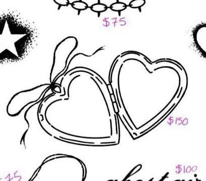 Locket Drawing Simple, Heart Locket Drawing, Lace Heart Tattoo, Locket Drawing, Heart Locket Tattoo, Locket Tattoos, Cute Simple Tattoos, Art Journal Therapy, Dope Tattoos For Women