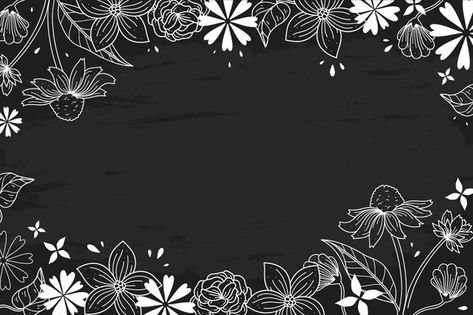 Hand-drawn flowers on blackboard concept | Free Vector #Freepik #freevector #background #floral #flowers #design Blackboard Design, Chalkboard Flowers, Blackboard Background, Chalkboard Wall Art, Floral Print Background, Vintage Floral Backgrounds, Hand Drawn Wedding, Floral Banners, Drawn Flowers