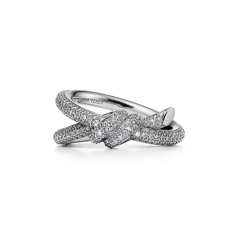 Tiffany Knot Double Row Ring in White Gold with Diamonds | Tiffany & Co. US Tiffany Knot, Tiffany Diamond Ring, Tiffany Co Rings, Tiffany Rings, Tiffany And Co Jewelry, Jewelry Knots, Expensive Jewelry, Tiffany And Co, Dream Jewelry