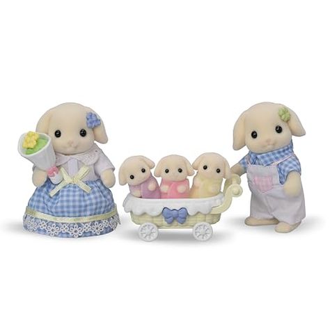 Calico Critters Flora Rabbit Family - Set of 5 Collectible Doll Figures for Children Ages 3+ Three Babies, Rabbit Family, Calico Critters Families, Rabbit Dolls, Piano Player, Third Baby, Nursery Inspo, Nursery School, Calico Critters