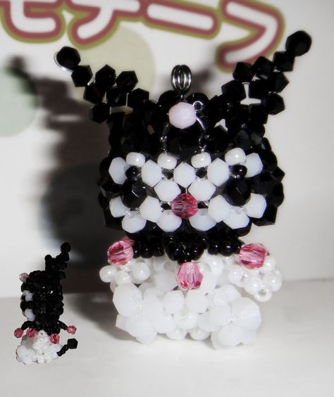 Kuromi by LvlyBMC.deviantart.com on @deviantART Kuromi Fuse Beads, How To Make Kuromi Ring, Kuromi Kandi Pattern, Kuromi Beads, Kuromi Ring Beads, Indie Kids, Beaded Animals, Brick Stitch, Animated Characters