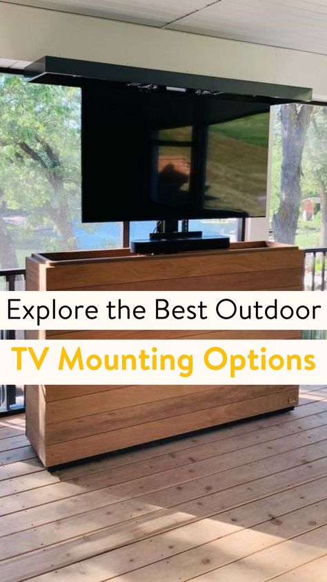 Explore the Best Outdoor TV Mounting Options Outdoor Television Ideas Patio Wall, Outdoor Tv Mounting Ideas, Tulum Garden, Outdoor Tv Wall, Outdoor Tv Ideas, Tv Mounting Ideas, Tulum House, Outdoor Tv Mount, Bbq Shack