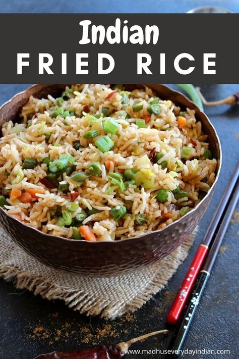 Fried Rice Indian, Indian Fried Rice, Fried Rice Recipe Indian, Fried Rice Vegan, Veg Fried Rice, Vegetarian Fried Rice, Veggie Fried Rice, Indian Rice Recipes, Food Simple