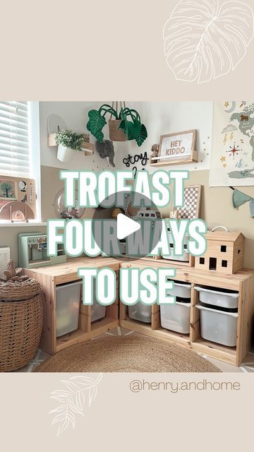 Leia and Henry • Home Decor Inspo 🤍 on Instagram: "4 WAYS TO USE A TROFAST UNIT 👀  I absolutely adore the @ikeauk trofast units! They are so versatile and after seeing different ways they could be used, I thought it’d be a fun reel to create & share!   Will you try any of these methods? 🙋🏼‍♀️  Disclaimer: Note that a child shouldn’t be unattended using the trofasts if they are not secured to the wall. Please be aware of this if you do position them upright.  Inspo taken from @playroominspo & @jhonnycurran ✨ . . . #ikeahack #ikeahackforkids #ikeastorage #ikeatrofast  #trofasthack #kidsstorage #kidsplayroom #playroominspo #playroomstorage #ikeakids #ikeakidshacks #ikeahacks #playroom #ikeahacks #toyorganisation #kidstoys #toystorage #toystorageideas #kinderzimmer #kidsinteriors" Ikea Trofast Playroom Hack, Playroom And Guest Room Combo, Small Room Ikea, Kallax Kids Room, Ikea Kids Playroom, Farmhouse Toys, Kids Playroom Storage, Trofast Ikea, Ikea Hack Kids