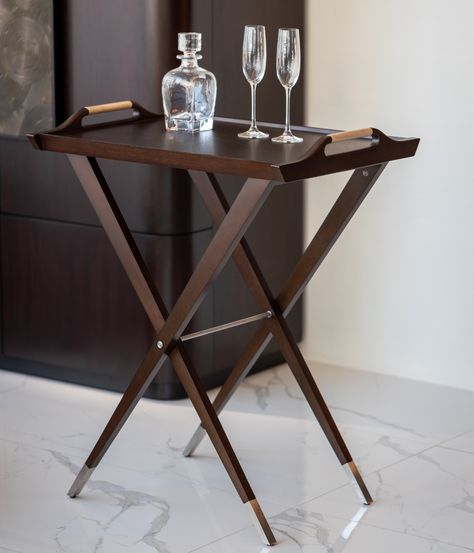 The Majordome butler tray, exquisitely crafted from fine mahogany and set on a sleek folding stand with metal cap feet, is now on display at our Singapore showroom. Perfect for stylish entertaining. Christopher Guy, Butler Tray, On Display, Showroom, Singapore, Art Decor, Tray, Sleek, Furniture