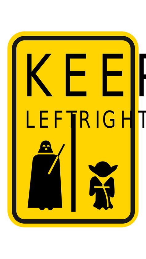 You have to choose your side. Left is for Darth Vader - once a heroic Jedi Knight, that joined the dark side of the Force, became a Sith Lord, and led the Empire’s eradication of the Jedi Order.... Star Wars Sign, Dark Side Of The Force, Jedi Master Yoda, Star Wars Stickers, Master Yoda, Jedi Order, Vader Star Wars, Sith Lord, Jedi Knight