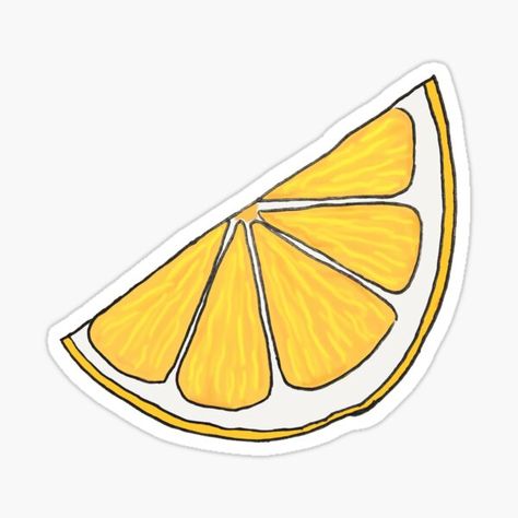 Lemon Drawing, Contour Line Drawing, Watermelon Art, Lemon Art, Infographic Poster, 70s Aesthetic, Orange You Glad, Lemon Wedge, Sticker Designs