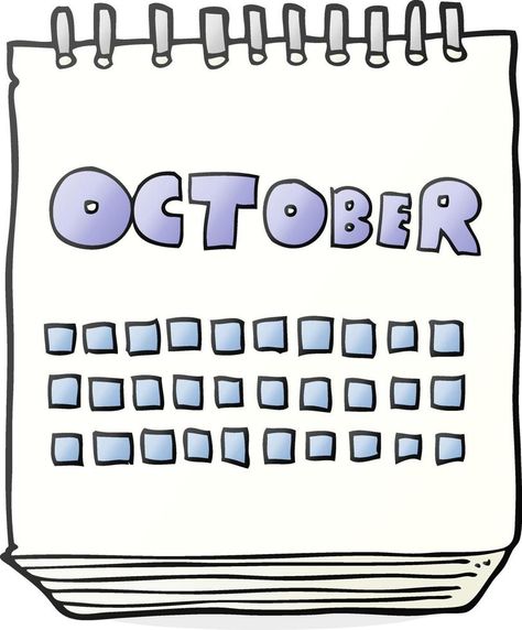 cartoon calendar showing month of october Month Of October, Vector Cartoon, Vector Free, Clip Art, Quick Saves