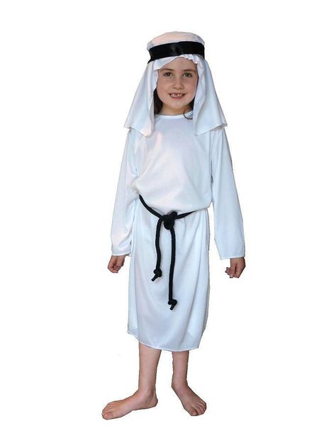 Long white gown with head piece and belt. Why not add one of our shepherd's Crooks to complete your childs outfit. Perfect outfit without the hassle of having to make your own. Why not add a pair of wings and a halo to make the perfect Angel Gabriel for a boy. | eBay! Shepherd Outfit, Inn Keeper, Long White Gown, Fancy Dress Competition, White Long Gown, Boys Fancy Dress, Angel Gabriel, Fancy Dress Costume, White Gown