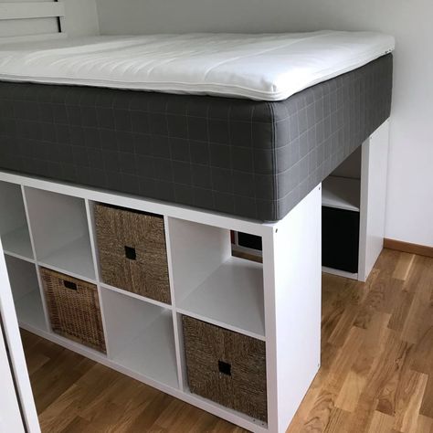 Ikea Bed Hack, Ikea Desk Hack, Shared Girls Room, Diy Loft Bed, Closet Aesthetic, Ikea Bed, Furniture Small Spaces, Closet Room, Aesthetic Tiktok