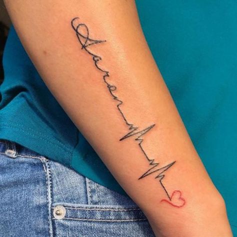 25 Meaningful Tattoos To Get In Memory Of Someone You Love Tatuaje Ekg, Ekg Tattoo, Fingerprint Tattoos, Memorial Tattoo Quotes, Husband Tattoo, In Loving Memory Tattoos, Heartbeat Tattoo, Remembrance Tattoos, Best Tattoos For Women