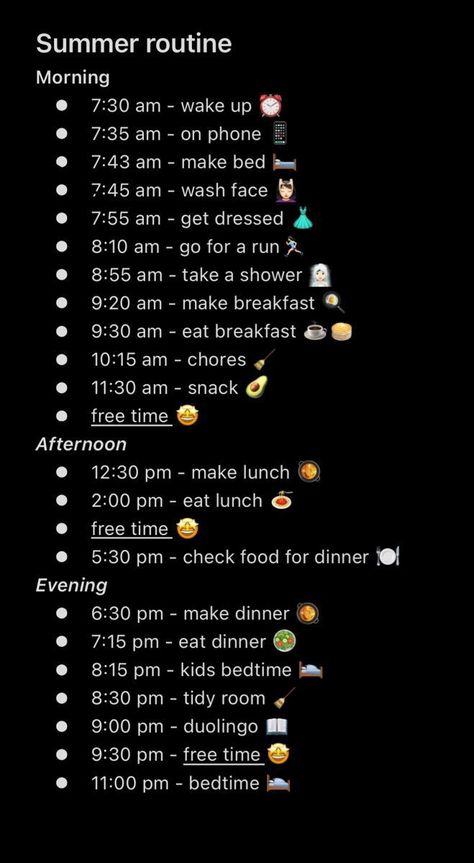 Healthy Summer Routine, Healthy Routine Daily, 6th Grade Tips, Morning Routine Schedule, Summer Morning Routine, Good Apps For Iphone, Weekend Routine, Summer Routine, Routine Schedule