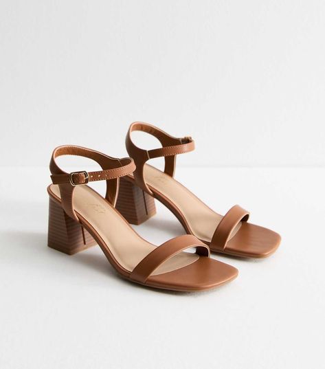 Shop Tan Brown Faux Leather Block Heel Sandals. Discover the latest trends at New Look.