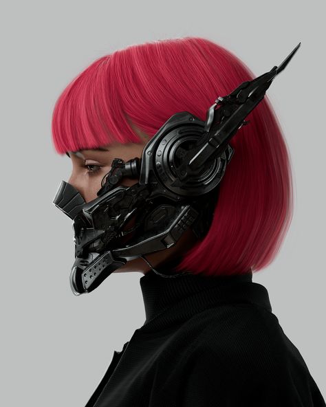 Art Cyberpunk, 3d Portrait, Batman Fan Art, Cyberpunk Aesthetic, Arte Cyberpunk, Cyberpunk Fashion, Marvelous Designer, Futuristic Fashion, Black Mask