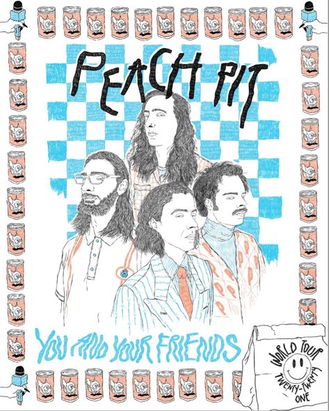 Peach Pit Poster, Peach Pit Band, Peach Pit, Band Poster, Art Painting, Band, Memes, Movie Posters, Art