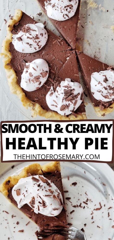 Healthy Chocolate Pudding Desserts, Healthy Chocolate Pie Recipe, Healthy Chocolate Cream Pie, Protein Pudding Pie, Easy Pudding Pie, Healthy Pie Recipe, Healthy Chocolate Pie, Protein Pie, Healthy Pie