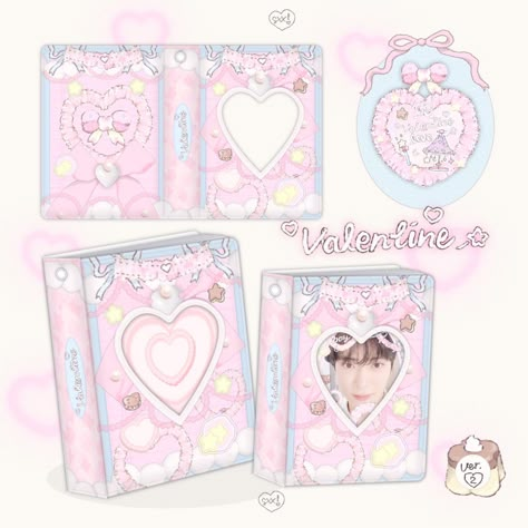 Cute Stuff To Print, Kpop Toploader, Canva Project, Kawaii Diy Crafts, Polaroid Album, Collect Book, Lap Book, Kpop Design, Kpop Deco