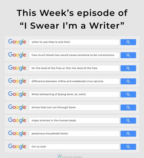 This week's episode of "I Swear I'm a Writer". 🧑‍💻 #WritingCommunity #writers #writing #amwriting #WritersLife #searchhistory I'm A Writer, Writer Memes, Writing Development, Writer Humor, Writing Humor, Writing Memes, Writing Prompts For Writers, Writing Dialogue Prompts, Creative Writing Tips