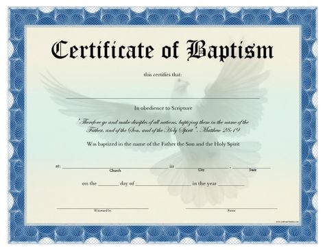 Free Printable Certificate of Baptism Baby Dedication Certificate, Free Printable Certificates, Christian Baptism, Free Gift Certificate Template, Certificate Of Completion Template, Free Certificates, Editable Certificates, School Certificates, Printable Certificates